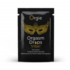 ПРОБНИК Клиторальные капли с вибрацией ORGASM DROPS VIBE! - 2 мл Orgie (Бразилия-Португалия), персик